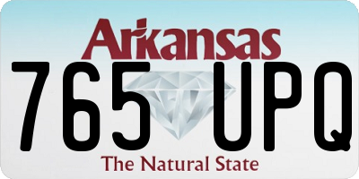 AR license plate 765UPQ