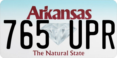 AR license plate 765UPR