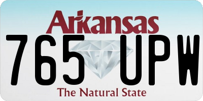 AR license plate 765UPW