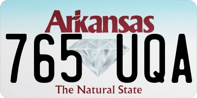 AR license plate 765UQA