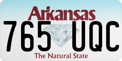 AR license plate 765UQC