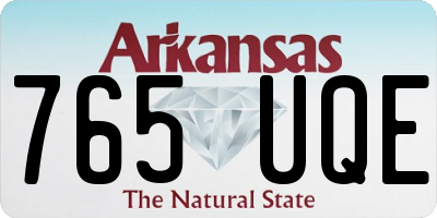 AR license plate 765UQE