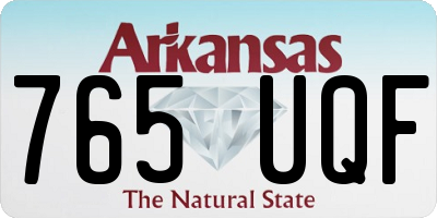 AR license plate 765UQF