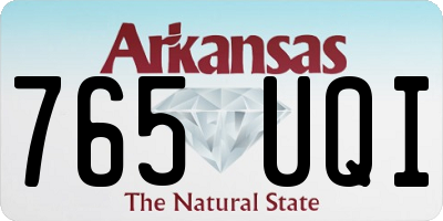 AR license plate 765UQI