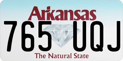 AR license plate 765UQJ