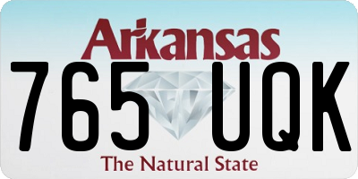 AR license plate 765UQK