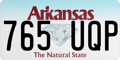 AR license plate 765UQP