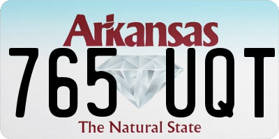 AR license plate 765UQT