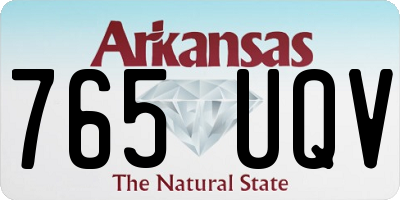 AR license plate 765UQV