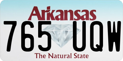 AR license plate 765UQW