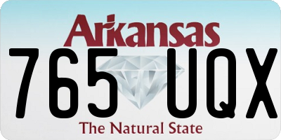 AR license plate 765UQX
