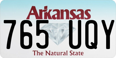 AR license plate 765UQY