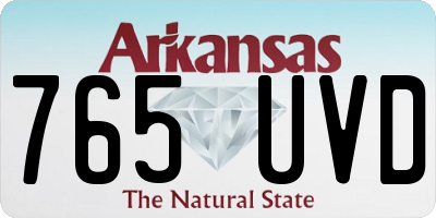 AR license plate 765UVD