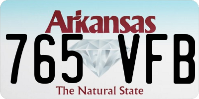 AR license plate 765VFB