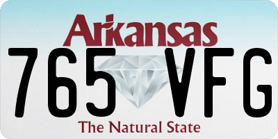 AR license plate 765VFG