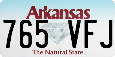 AR license plate 765VFJ