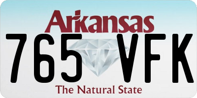 AR license plate 765VFK