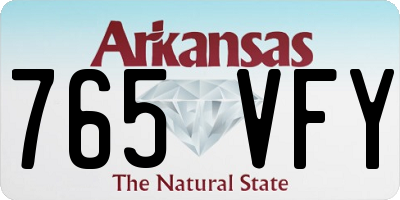 AR license plate 765VFY