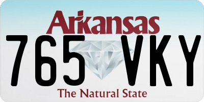 AR license plate 765VKY