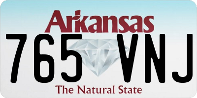 AR license plate 765VNJ