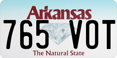 AR license plate 765VOT