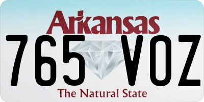 AR license plate 765VOZ