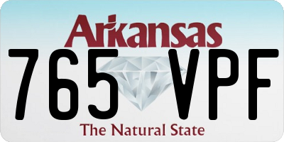 AR license plate 765VPF