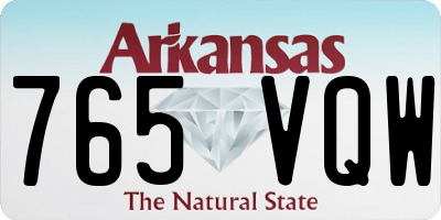 AR license plate 765VQW