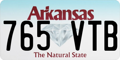 AR license plate 765VTB