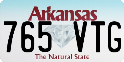 AR license plate 765VTG