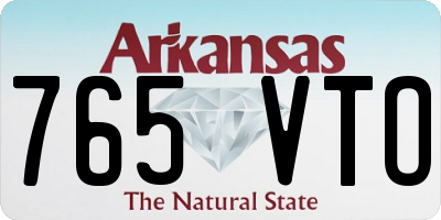 AR license plate 765VTO
