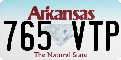 AR license plate 765VTP
