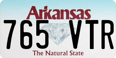 AR license plate 765VTR