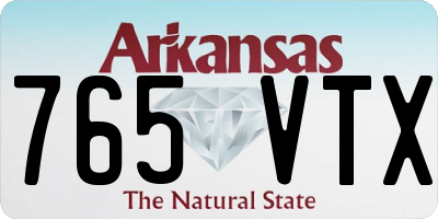 AR license plate 765VTX