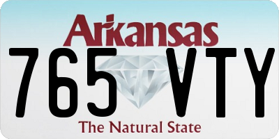 AR license plate 765VTY