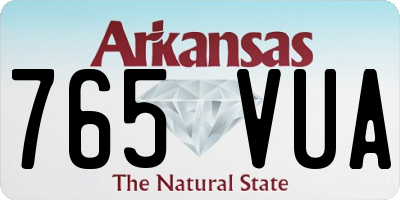 AR license plate 765VUA