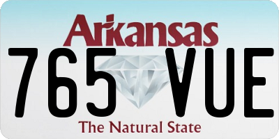 AR license plate 765VUE