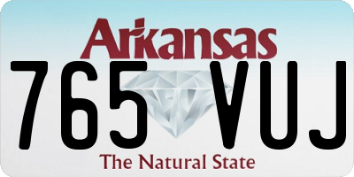 AR license plate 765VUJ