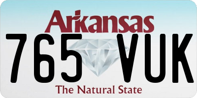 AR license plate 765VUK