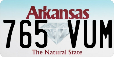 AR license plate 765VUM