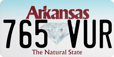 AR license plate 765VUR