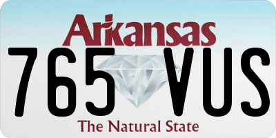 AR license plate 765VUS