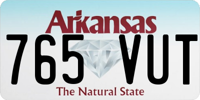 AR license plate 765VUT