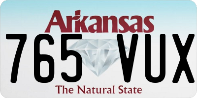 AR license plate 765VUX