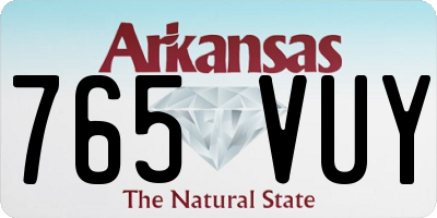 AR license plate 765VUY
