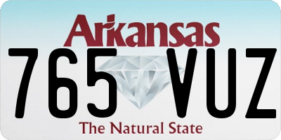 AR license plate 765VUZ