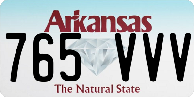 AR license plate 765VVV