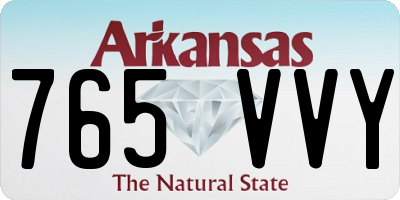 AR license plate 765VVY