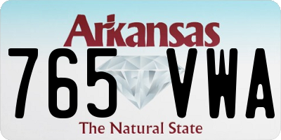 AR license plate 765VWA