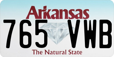 AR license plate 765VWB